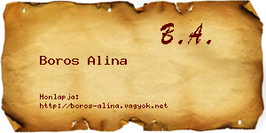 Boros Alina névjegykártya
