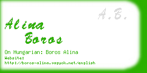alina boros business card